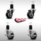Service Caster 3'' SS Black Poly Wheel Swivel 1-3/4'' Expanding Stem Caster Set 2 Brakes, 4PK SCC-SSEX20S314-PPUB-BLK-2-TLB-2-134 - alternate 4